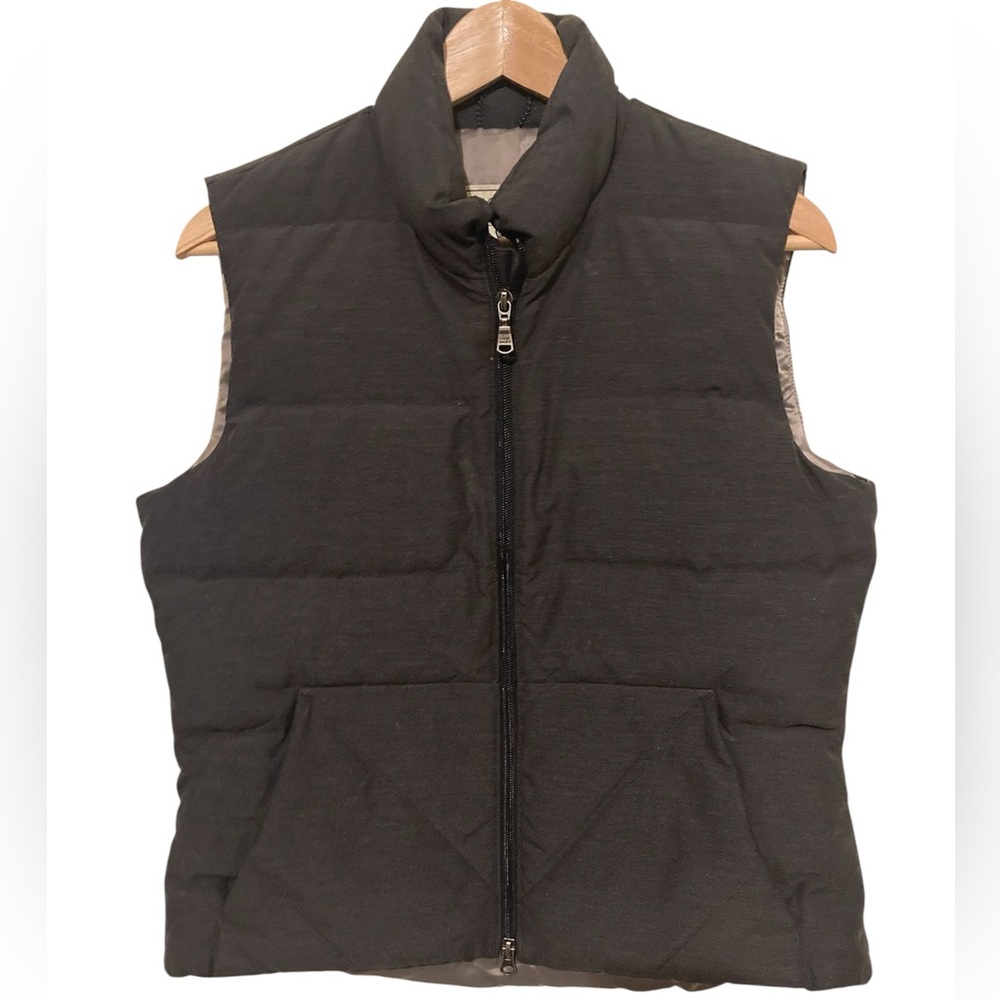 Eddie Bauer Unisex Goose Down full zip sleeveless vest pockets size Small